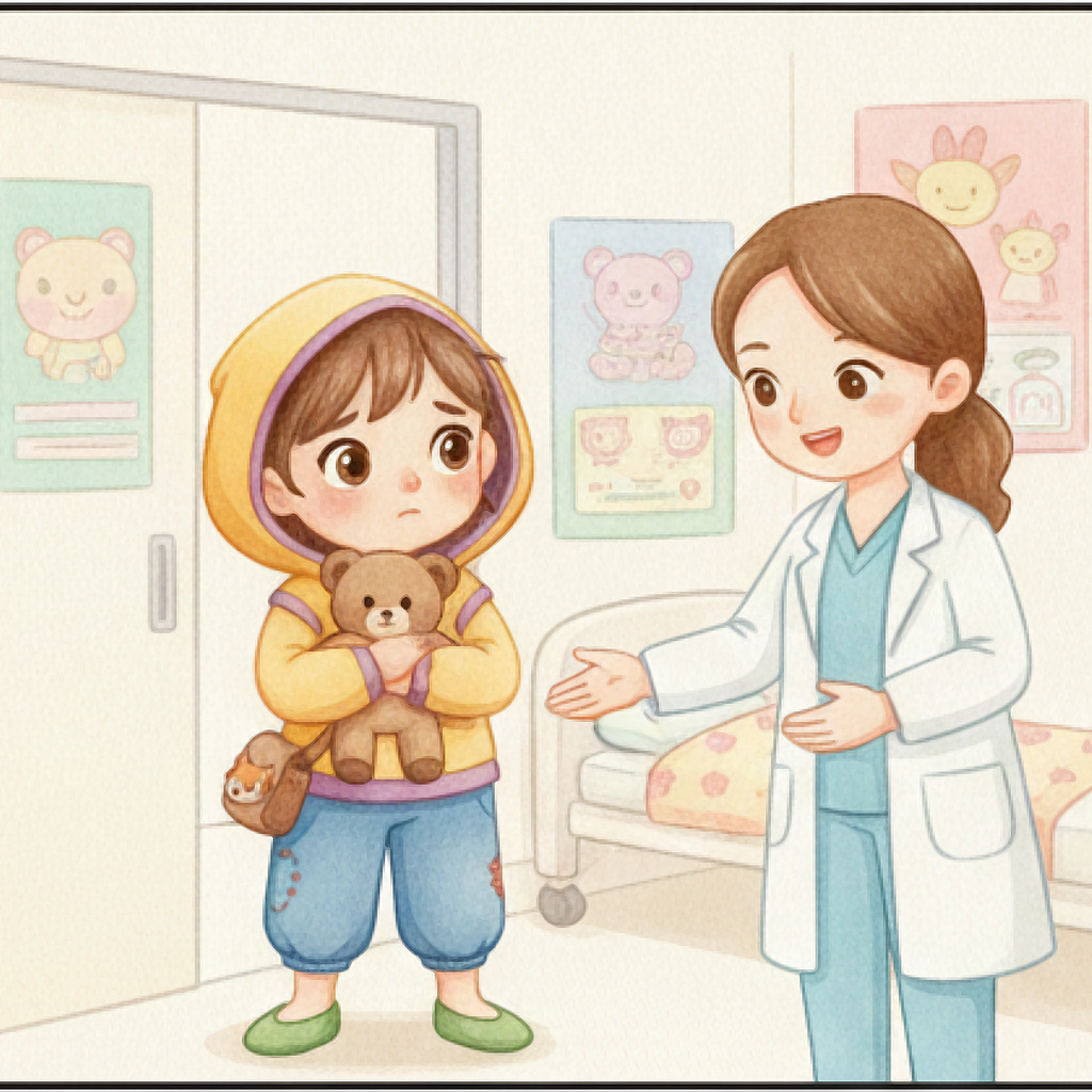 환희, 병원 무서움 이겨내기
